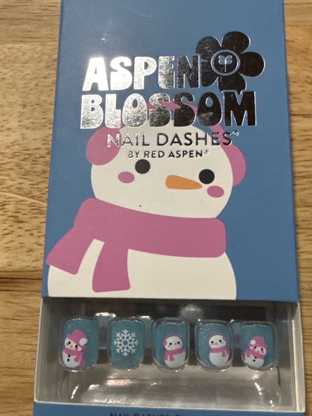 Aspen Blossom Kids Blue & Pink Snowman Nail Dashes by Red Aspen